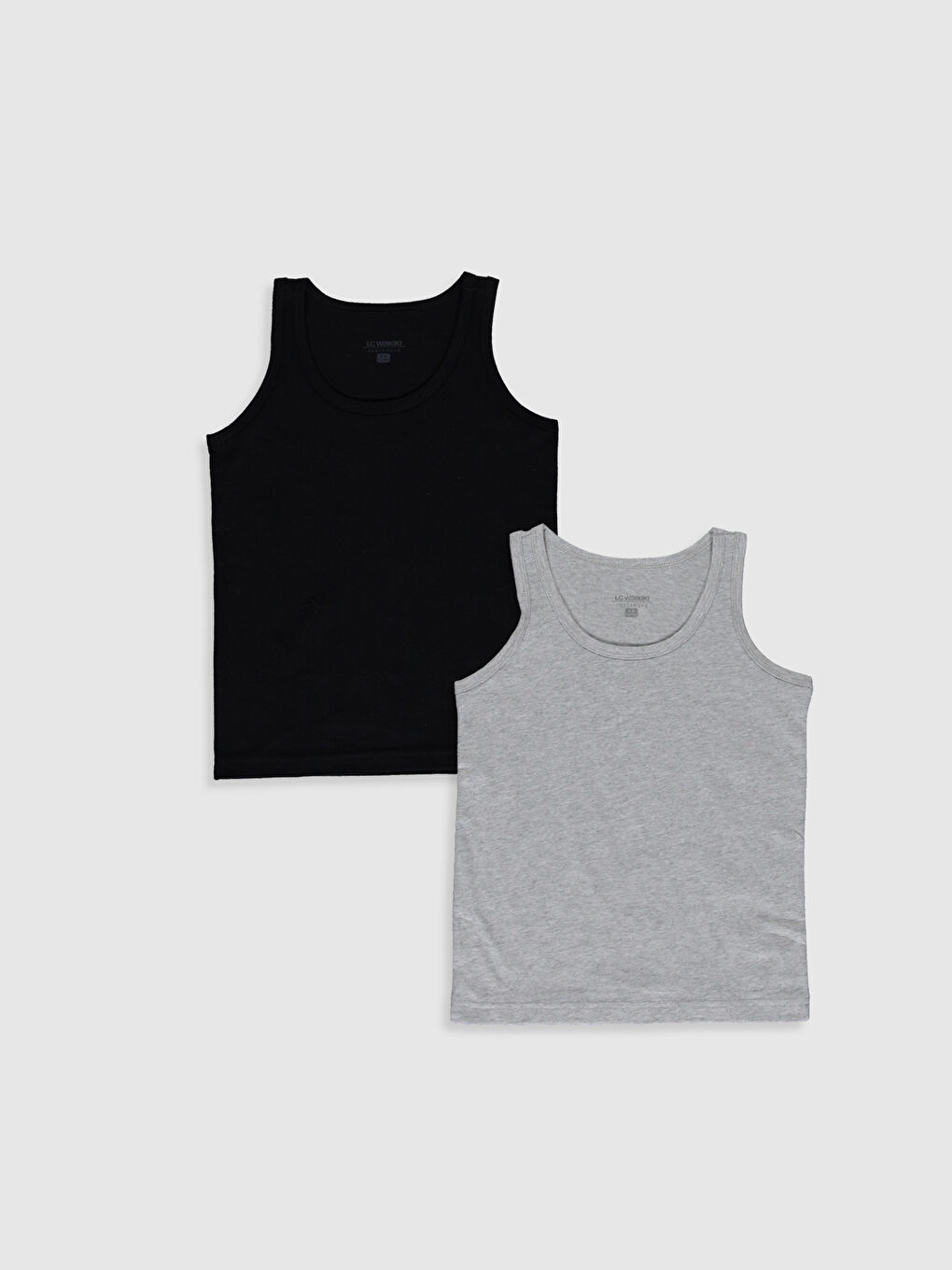 Siyah Bisiklet Yaka Basic Erkek Çocuk Atlet 2'li