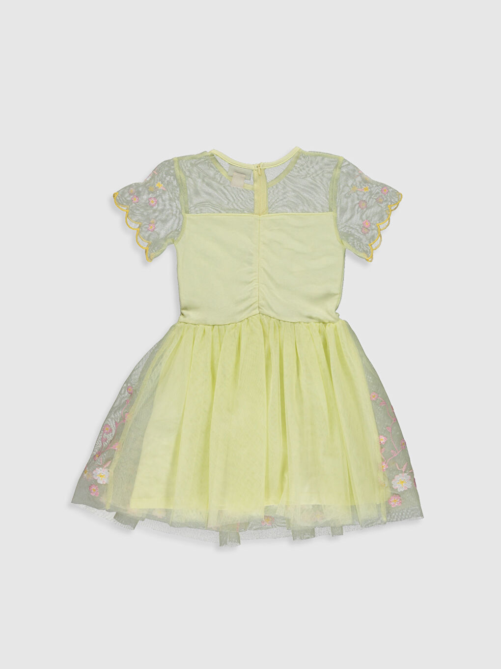 Crew Neck Short Sleeve Girls' Dress-1