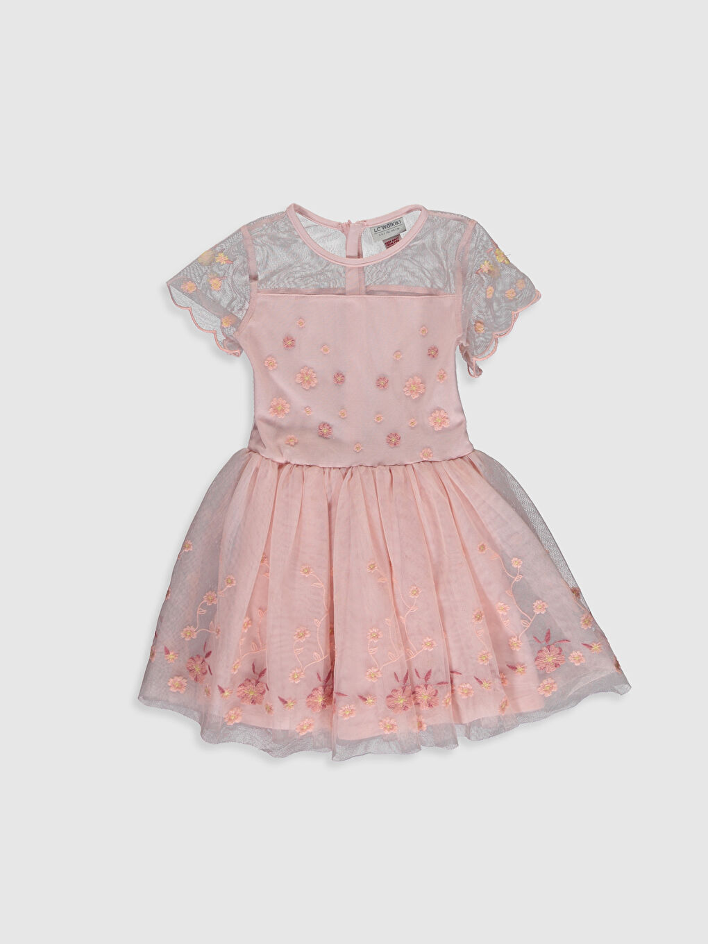 Crew Neck Short Sleeve Girls' Dress