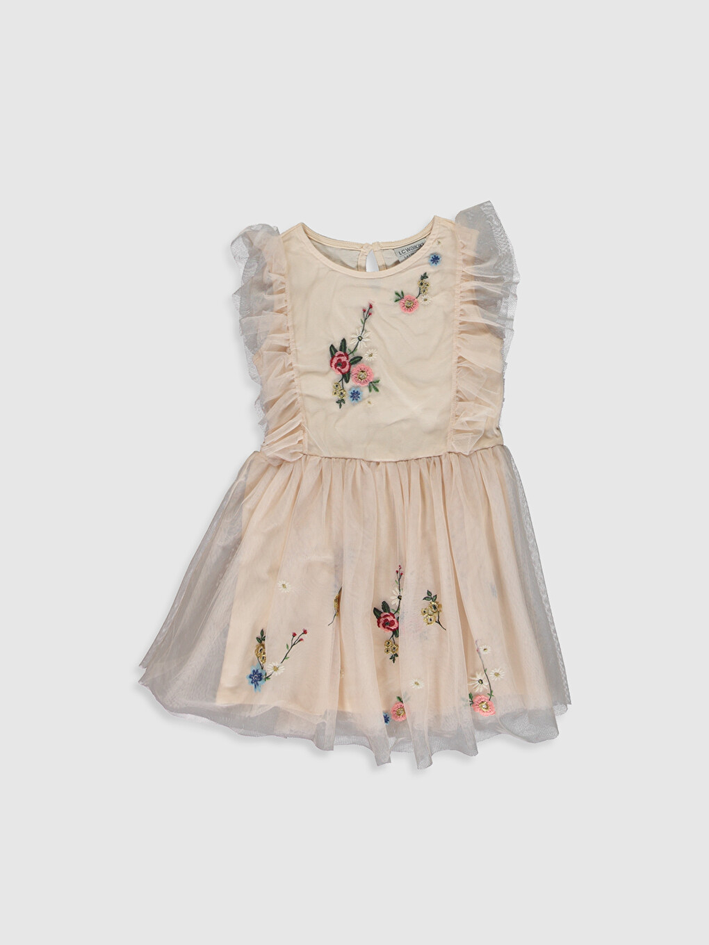 Crew Neck Short Sleeve Girls' Dress