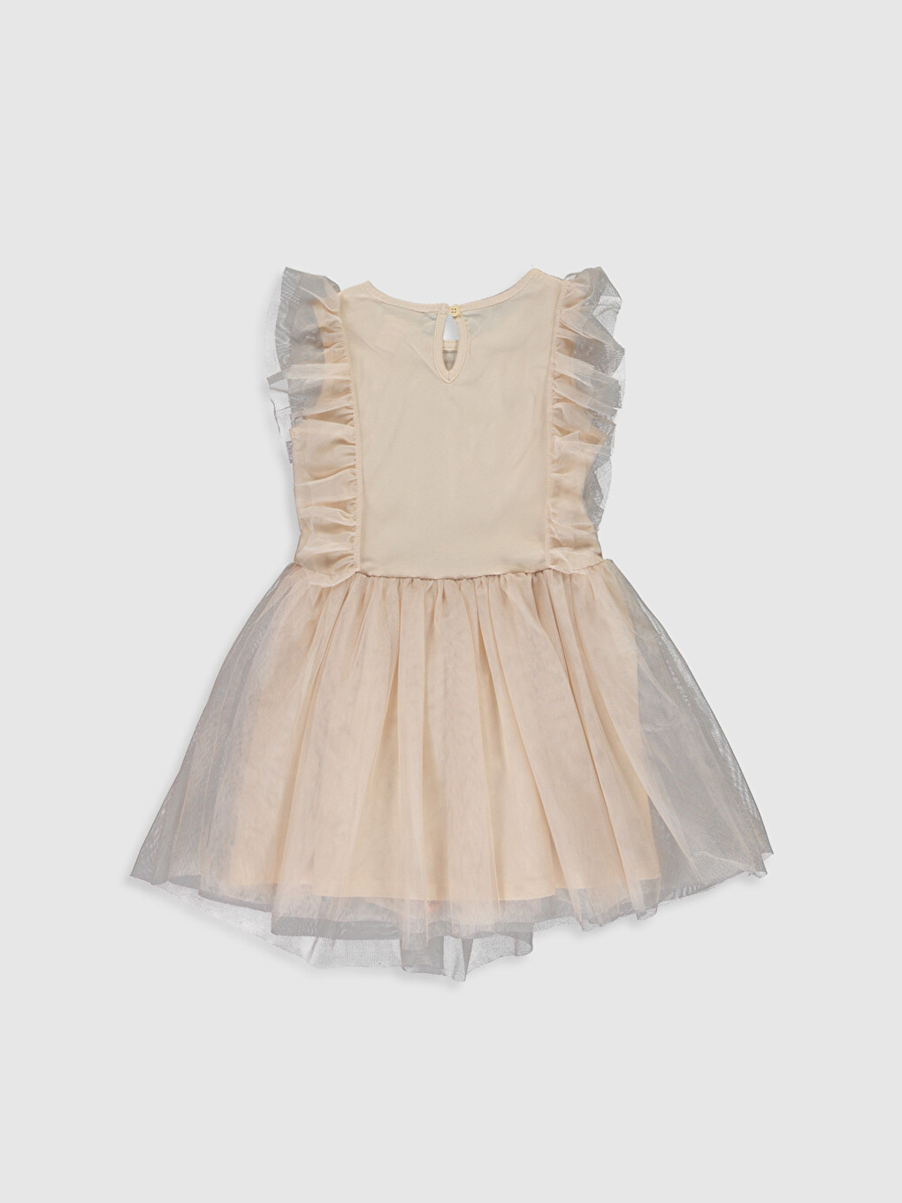 Crew Neck Short Sleeve Girls' Dress-1