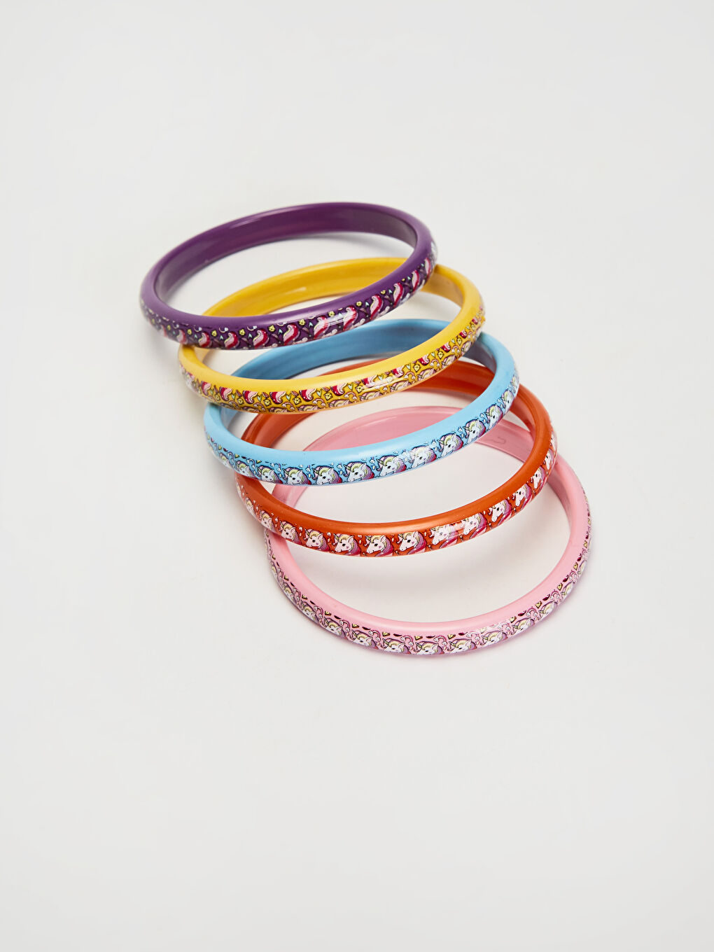 Karışık Kız Çocuk Baskılı Bilezik 5'li