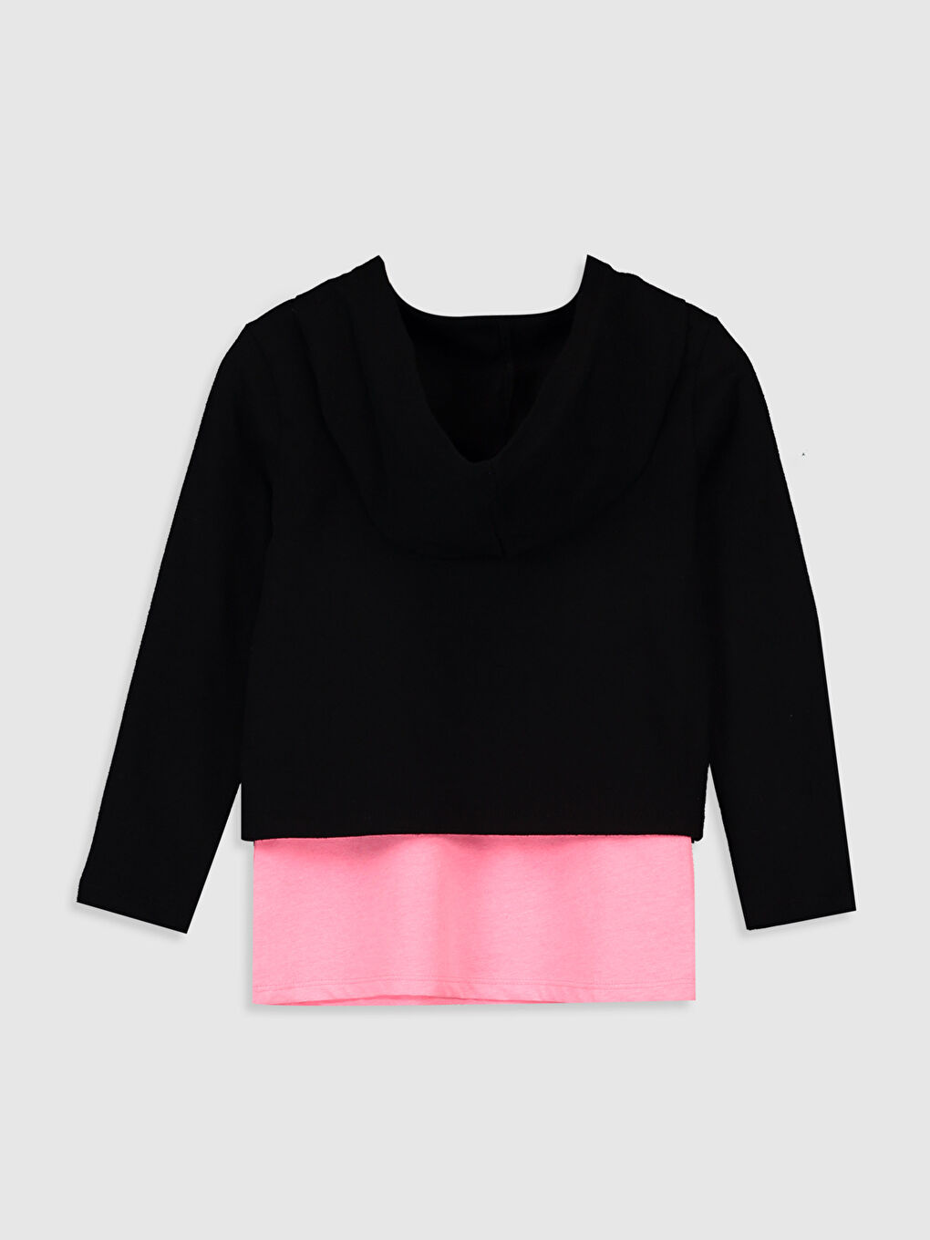 Футболка с капюшоном и длинным рукавом для девочек-1