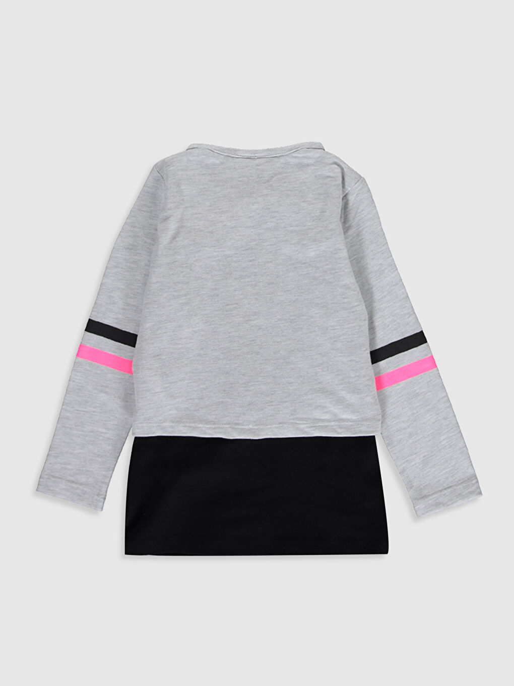 Футболка з круглим вирізом горловини та довгим рукавом для дівчаток-1