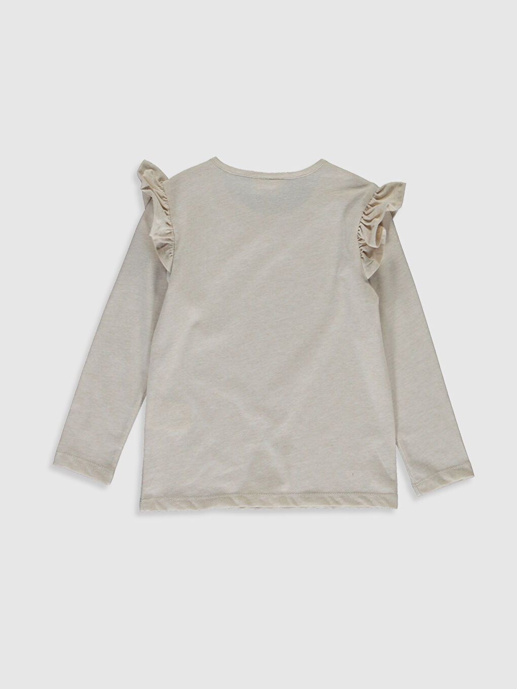 Футболка з круглим вирізом горловини та довгим рукавом для дівчаток-1