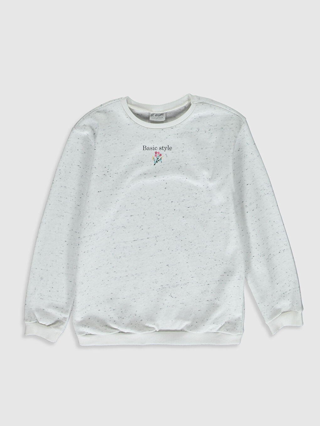 Свитшот с круглым вырезом и длинным рукавом для девочек