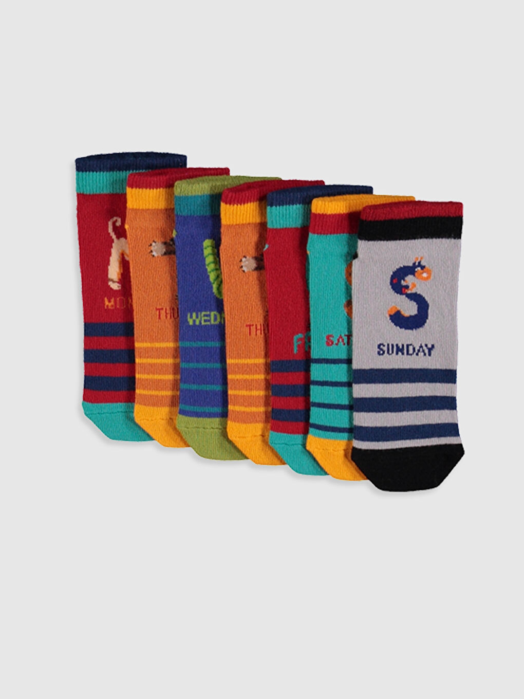 Karışık Desenli Erkek Çocuk Patik Çorap 7'li