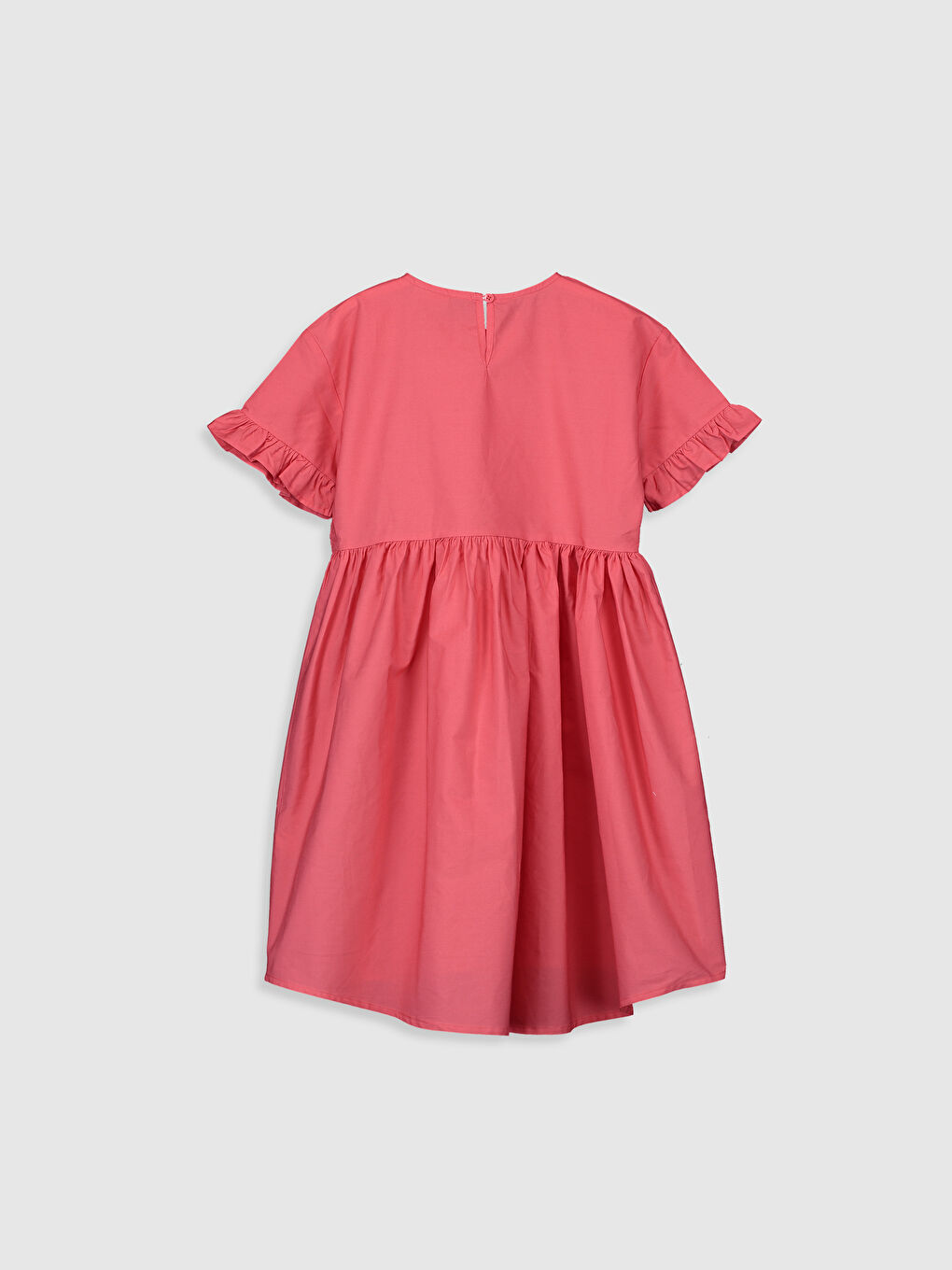 Crew Neck Short Sleeve Girls' Dress-1