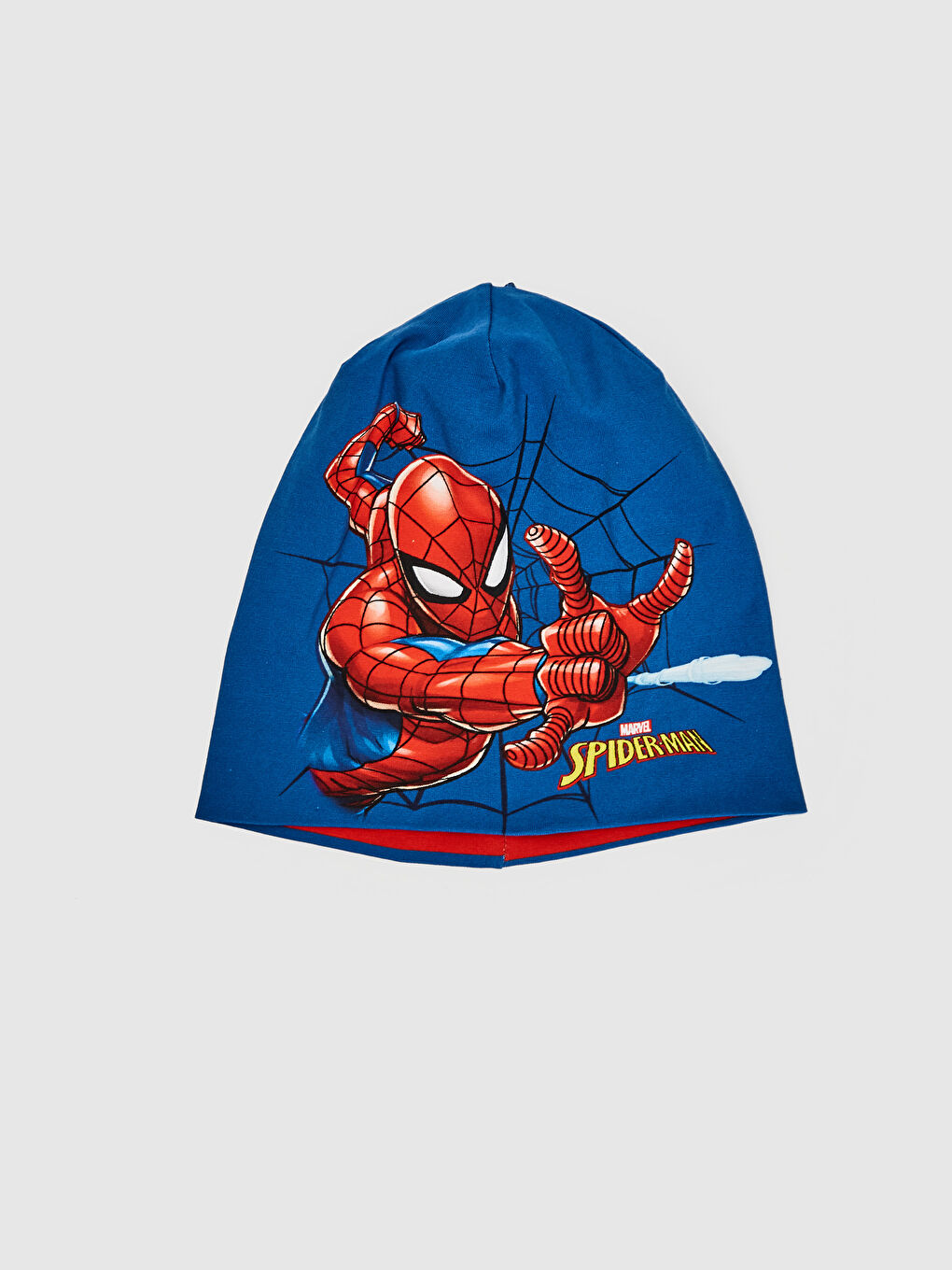 Mavi Erkek Çocuk Spider-Man Lisanslı Pamuklu Jarse Bere