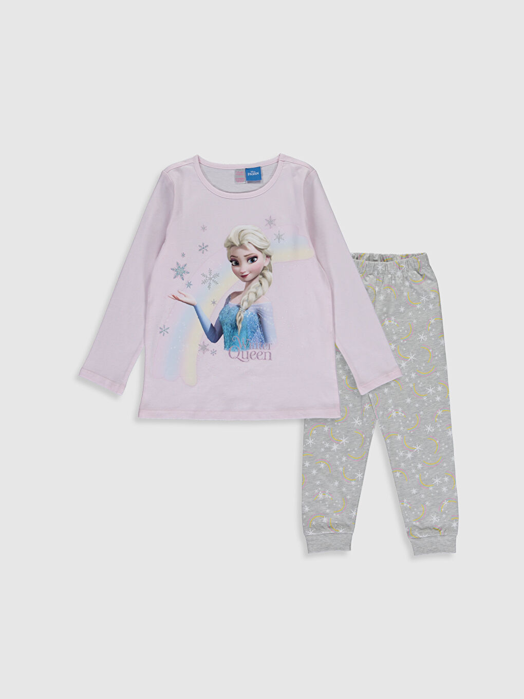 Pembe Bisiklet Yaka Uzun Kollu Kız Çocuk Pijama Takım