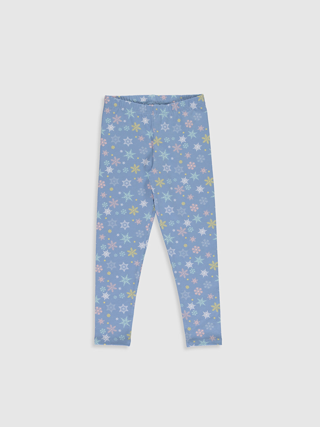 Beyaz Bisiklet Yaka Uzun Kollu Kız Çocuk Pijama Takım-3