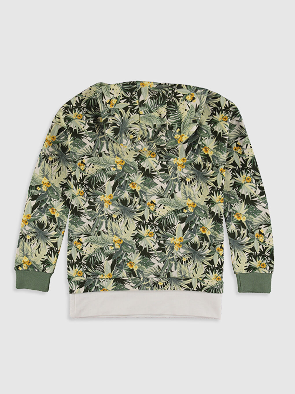 Haki Kapüşonlu Uzun Kollu Kız Çocuk Sweatshirt-1