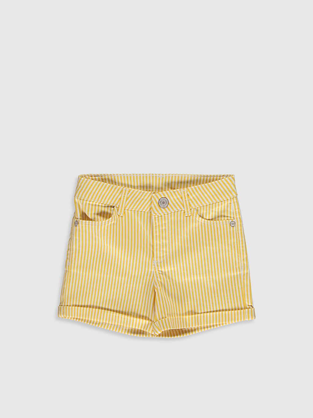 Striped Gabardine Girl Shorts