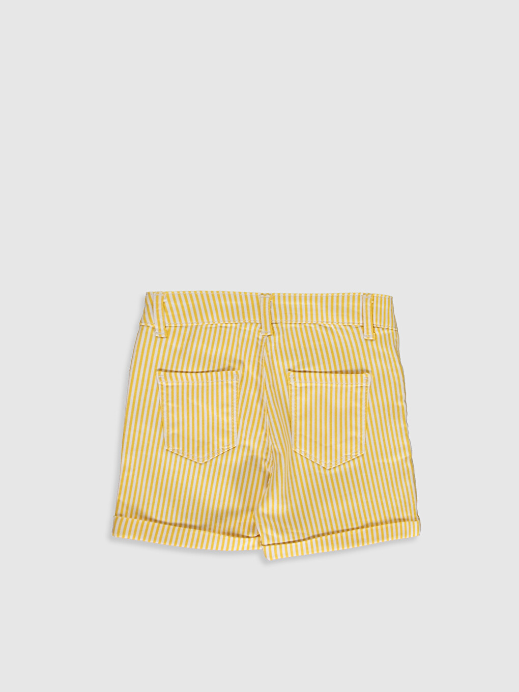 Striped Gabardine Girl Shorts-1
