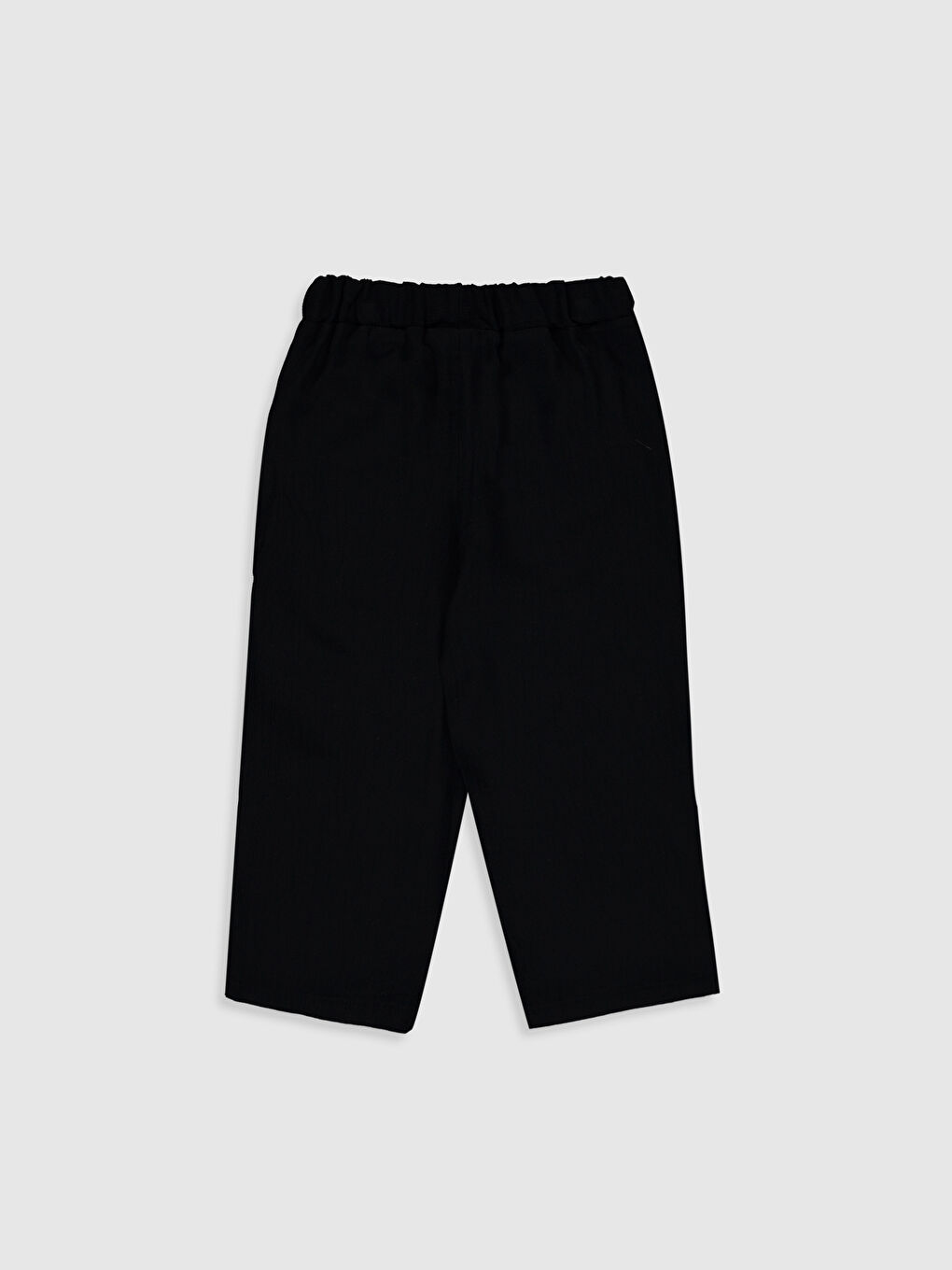 Elastic Waist Basic Ruffle Detailed Viscose Girl Capri-1