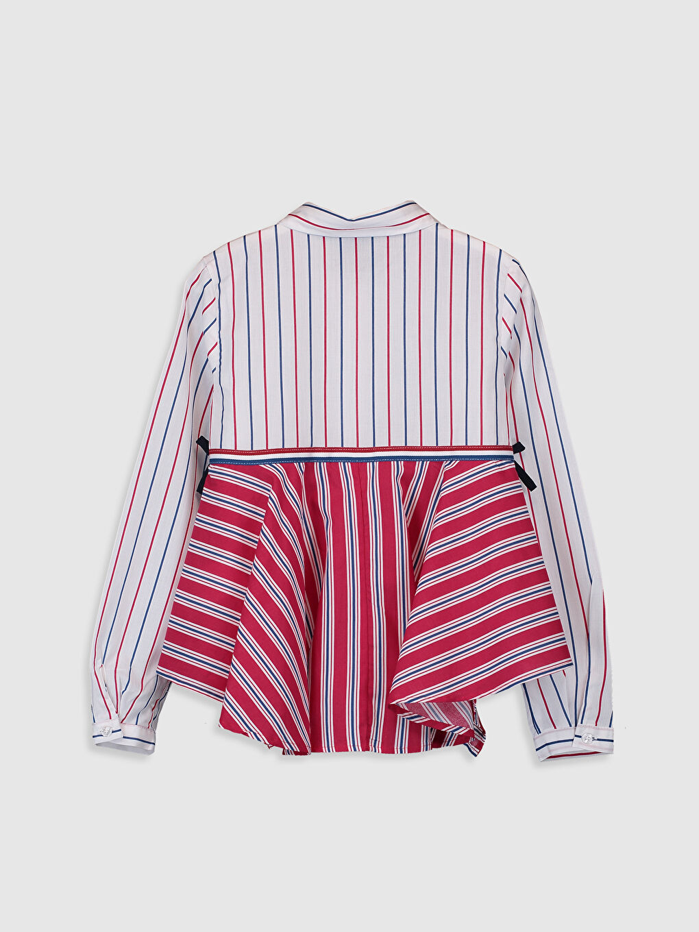 Ekru Çizgili Gömlek-1