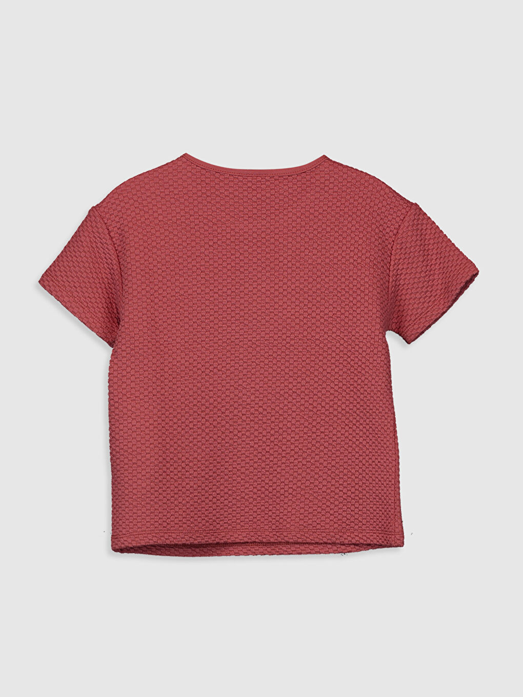 Pembe Bisiklet Yaka Kısa Kollu Kız Çocuk Tişört-1