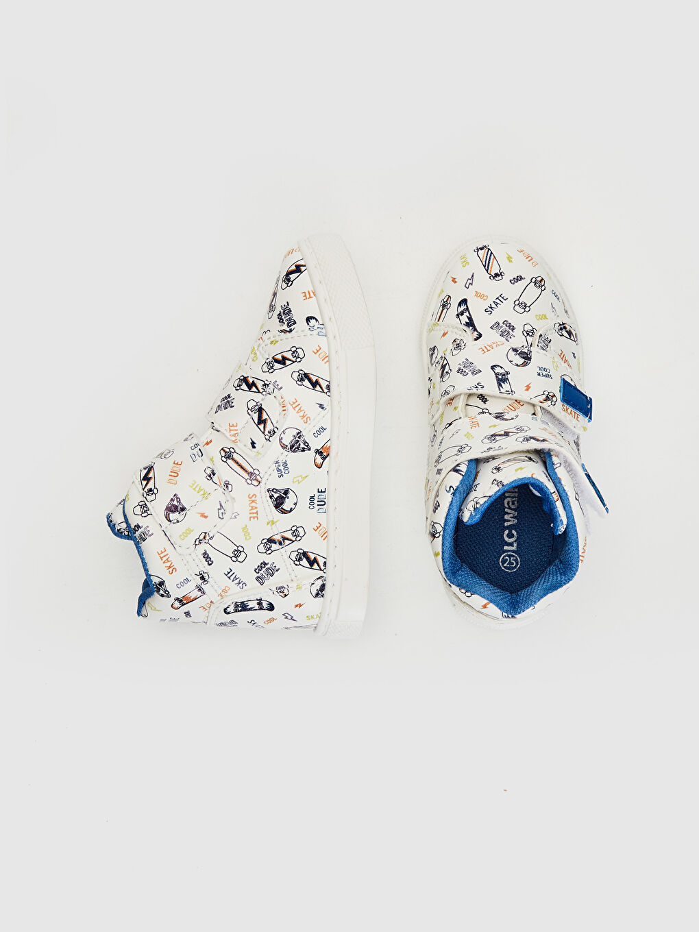 Beyaz Cırt Cırtlı Bilek Boy Erkek Çocuk Spor Ayakkabı-1