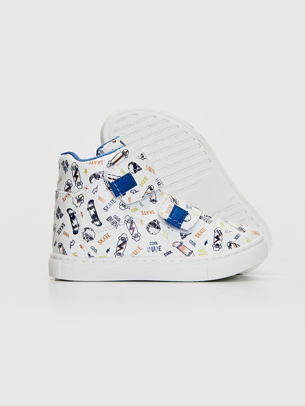 Beyaz Cırt Cırtlı Bilek Boy Erkek Çocuk Spor Ayakkabı-2