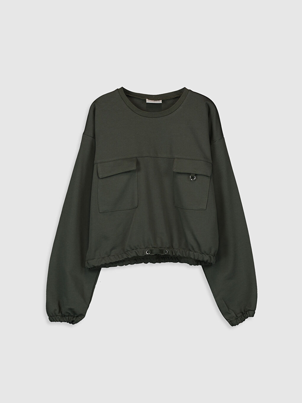 Crew Neck Basic Long Sleeve Girls' Sweatshirt