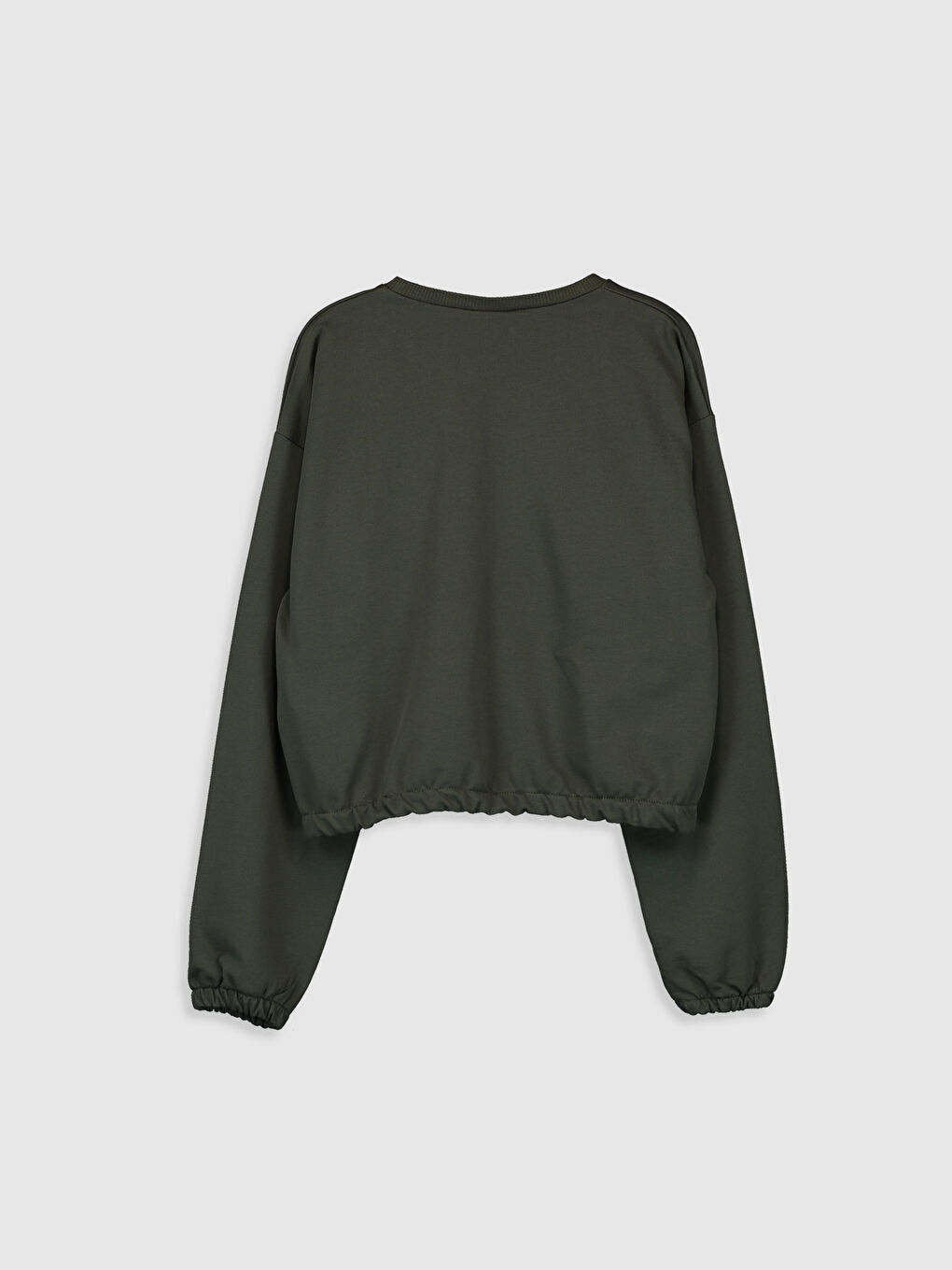 Crew Neck Basic Long Sleeve Girls' Sweatshirt-1