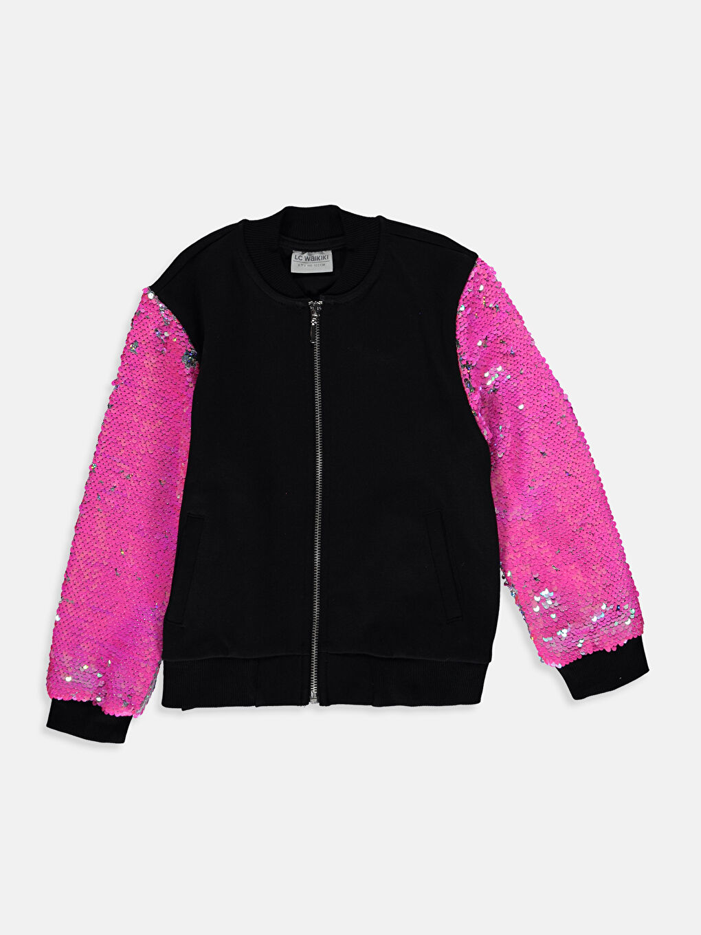 سويت شيرت بسحاب كم طويل للبنات-1