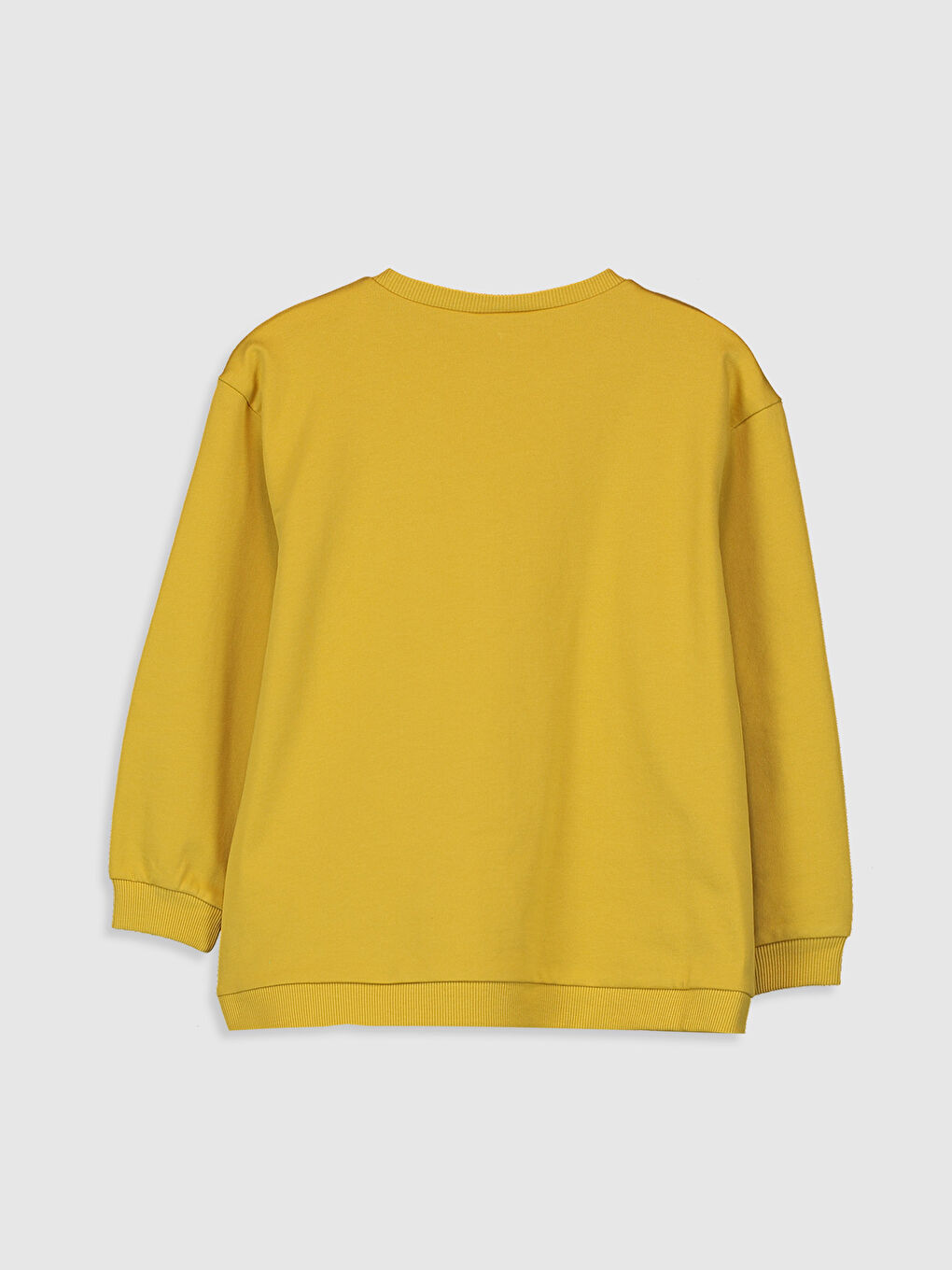 Sarı Bisiklet Yaka Uzun Kollu Kız Çocuk Sweatshirt-1