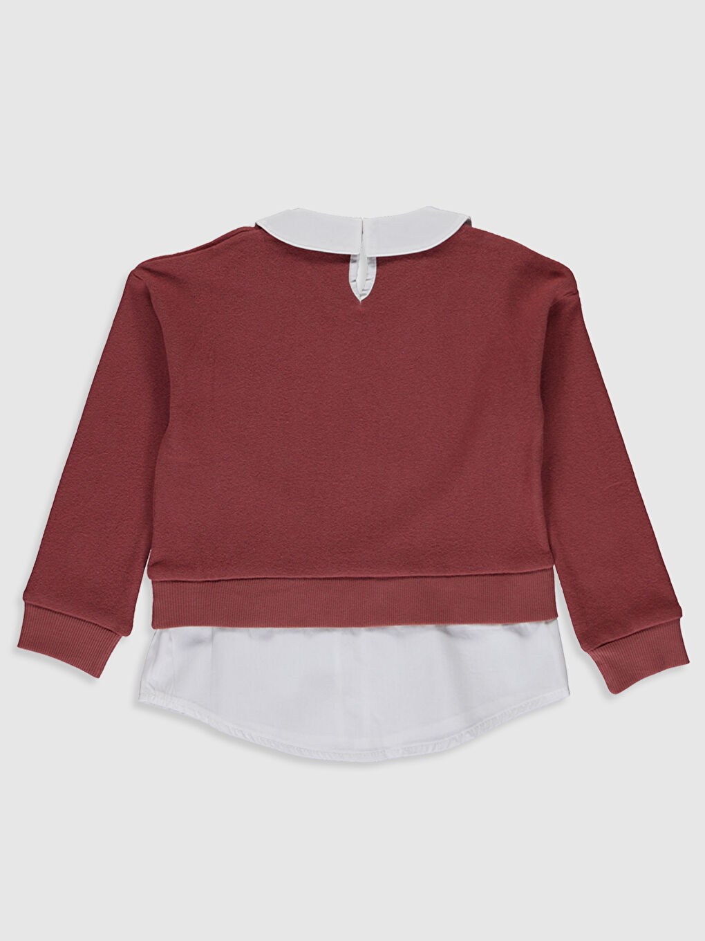 Turuncu Gömlek Yaka Baskılı Uzun Kollu Kız Çocuk Sweatshirt-1