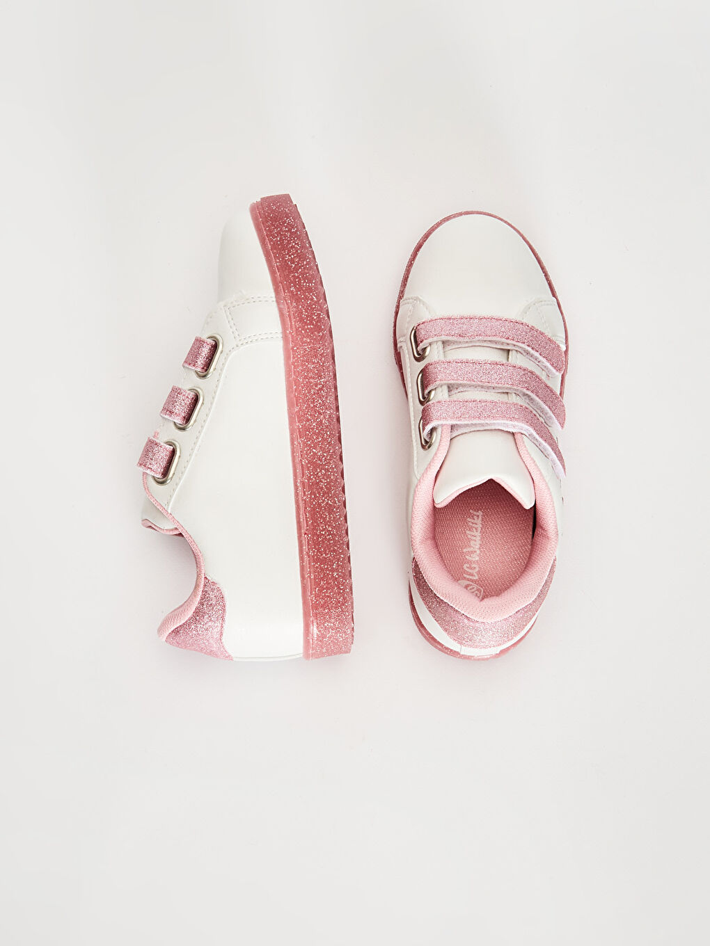 Beyaz Kız Çocuk Işıklı Spor Ayakkabı-1