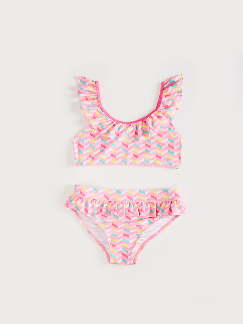LCW Kids Ensemble Bikini 3 Pièces en Tissu Flexible avec Détails à Volants -0S7098Z4-LT4