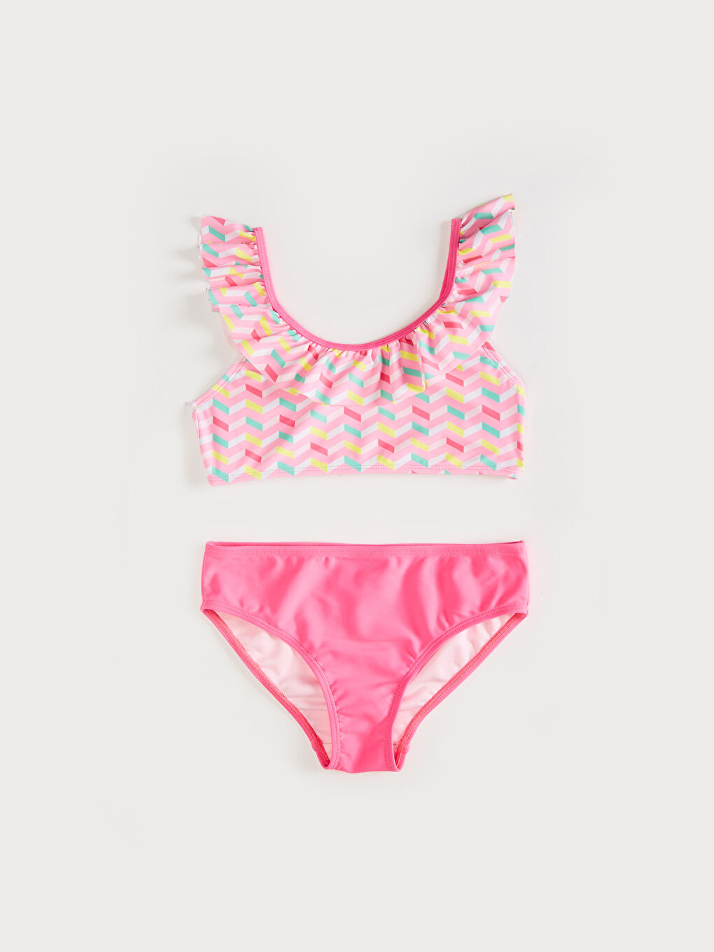 LCW Kids Ensemble Bikini 3 Pièces en Tissu Flexible avec Détails à Volants -0S7098Z4-LT4