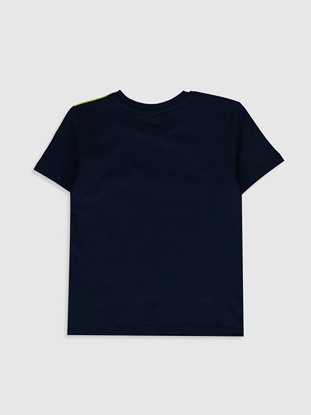 Lacivert Bisiklet Yaka Kısa Kollu Erkek Çocuk Tişört-1