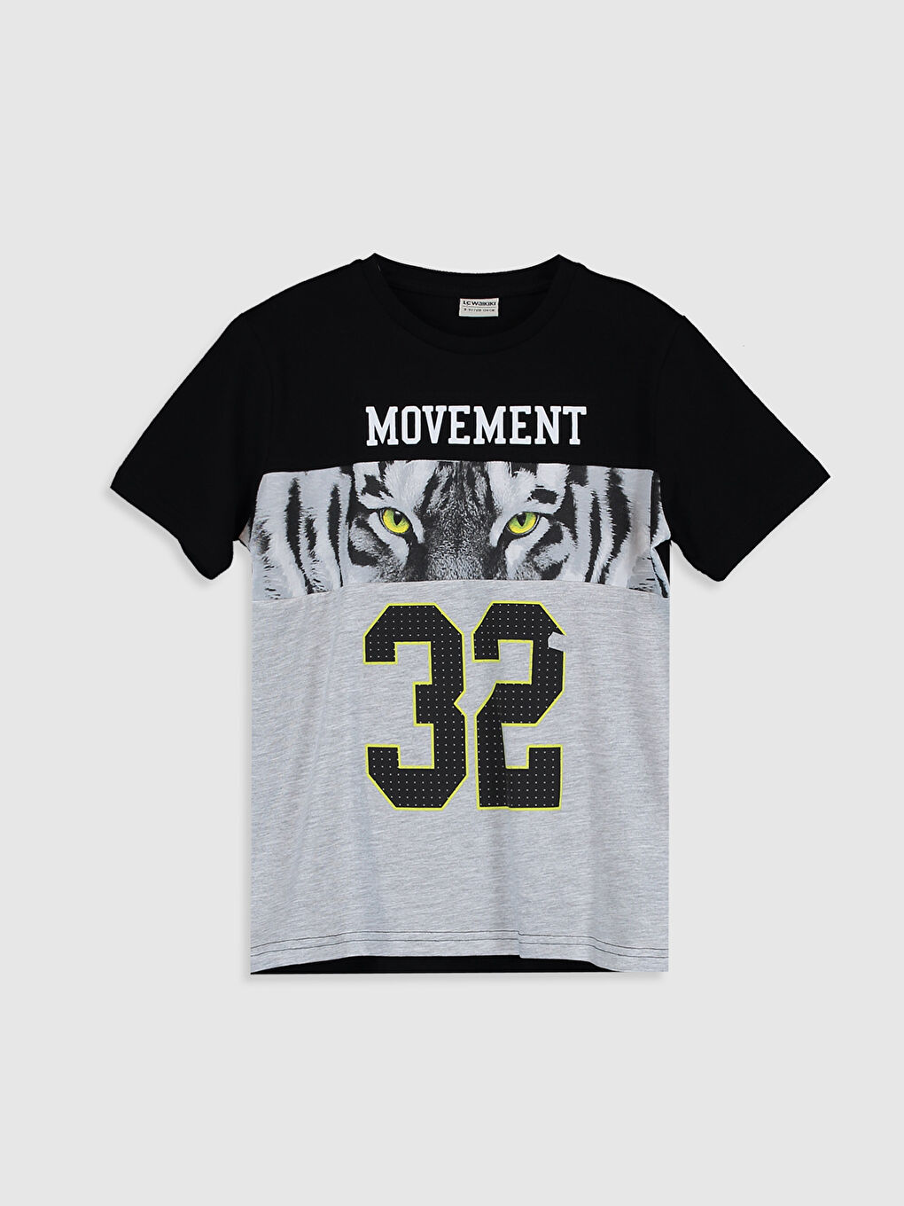 Siyah Bisiklet Yaka Kısa Kollu Erkek Çocuk Tişört