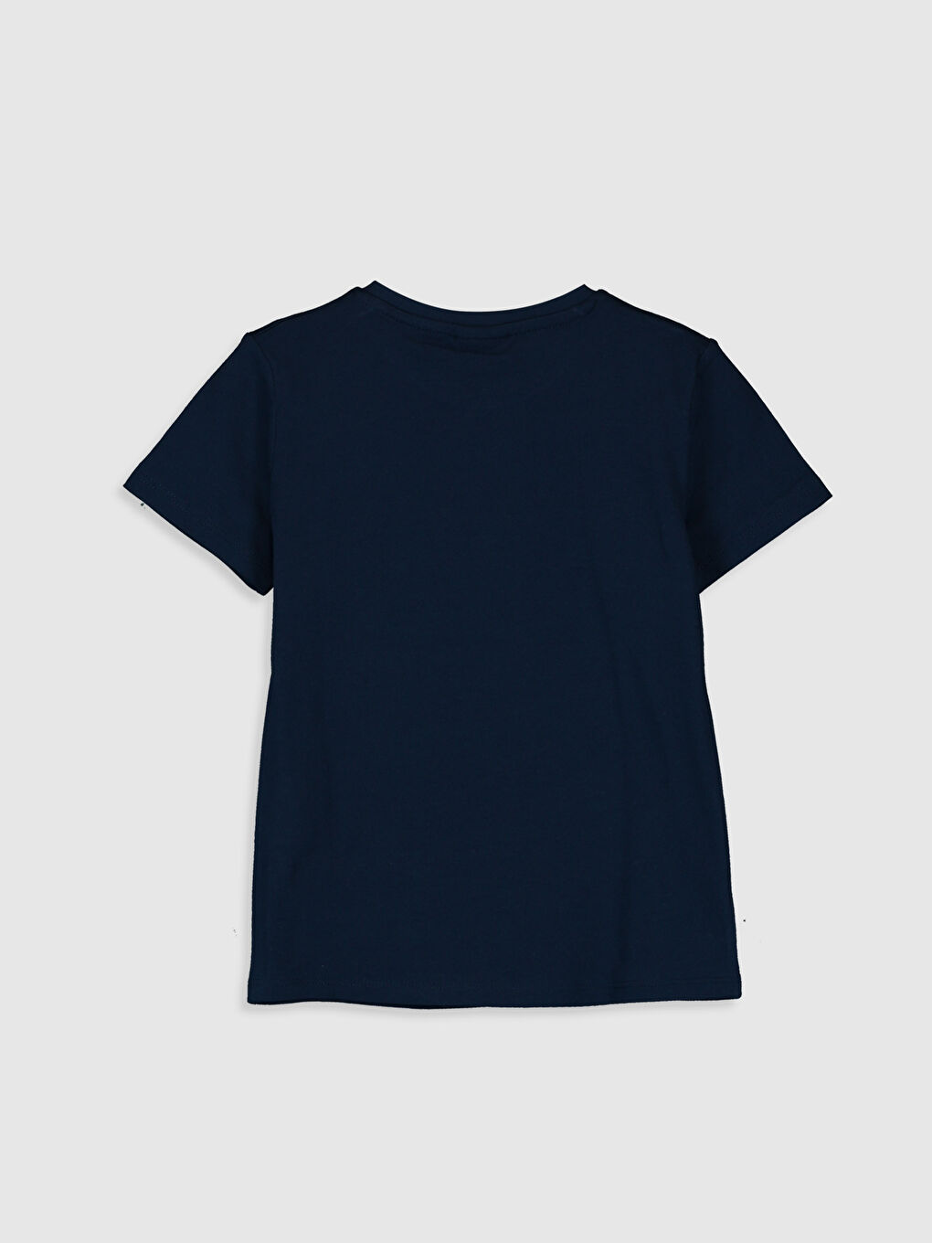 Lacivert Bisiklet Yaka Kısa Kollu Erkek Çocuk Tişört-1