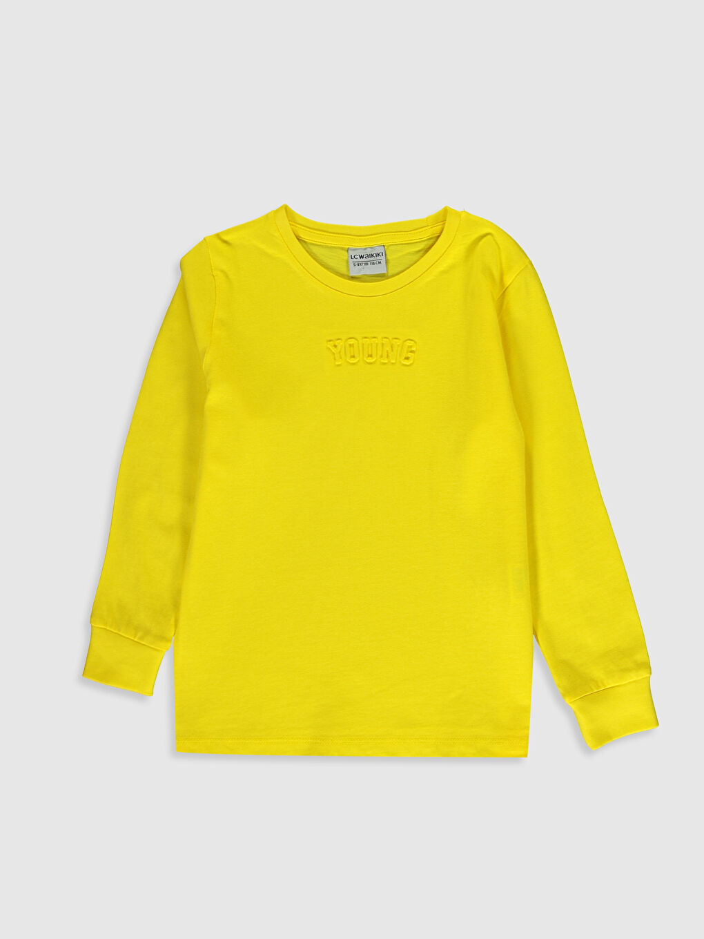 Sarı Bisiklet Yaka Uzun Kollu Erkek Çocuk Tişört