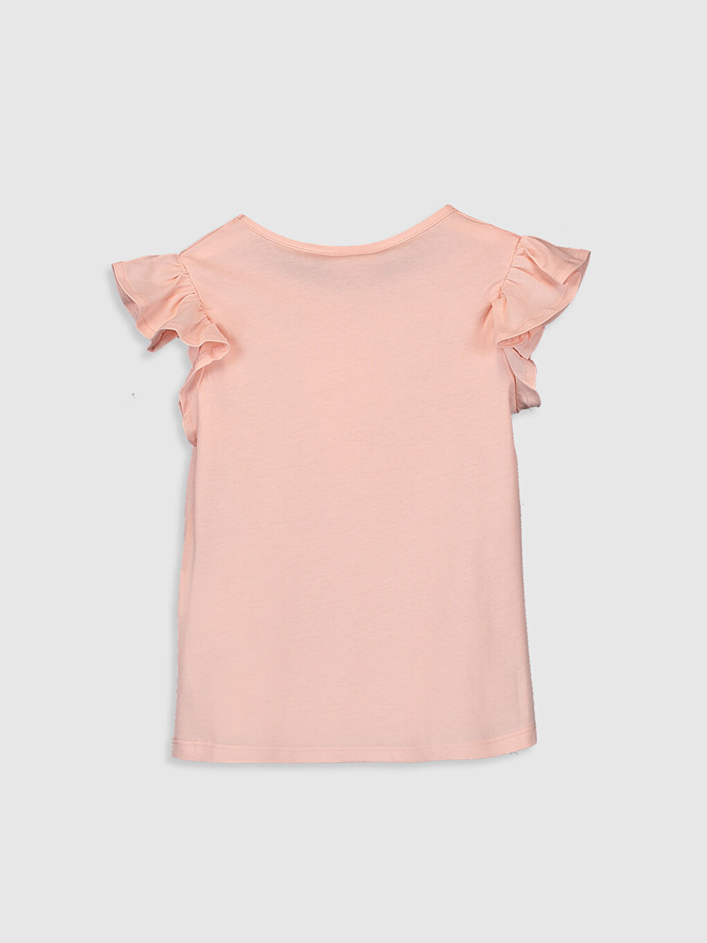 Pembe Bisiklet Yaka Kısa Kollu Kız Çocuk Tişört-1