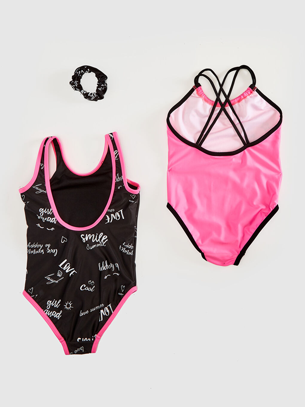 Girl's 2-pack Swimsuit and Buckle Printed in Flexible Fabric-1