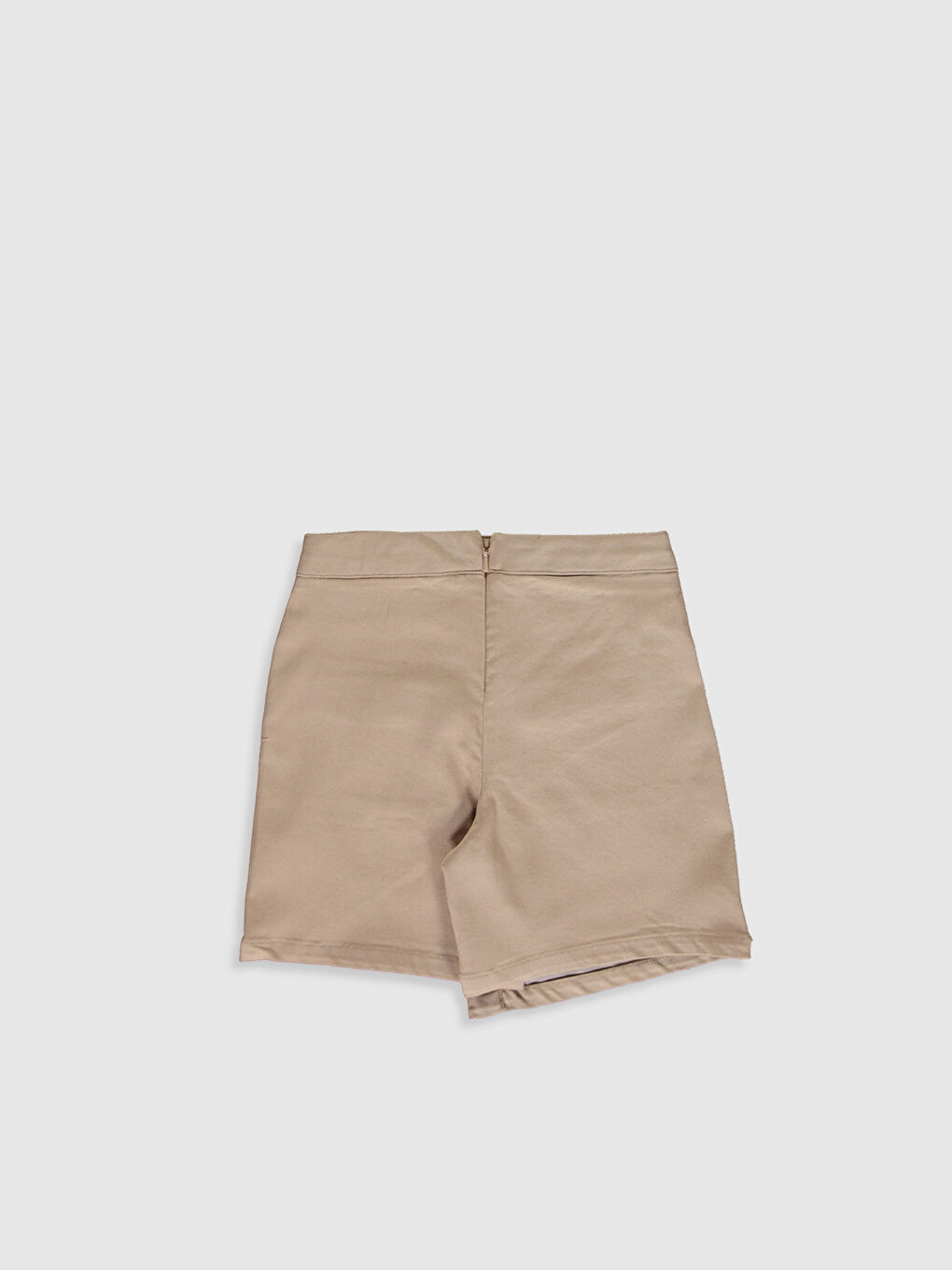 Bej Basic Cep Detaylı Kız Çocuk Şort Etek-1