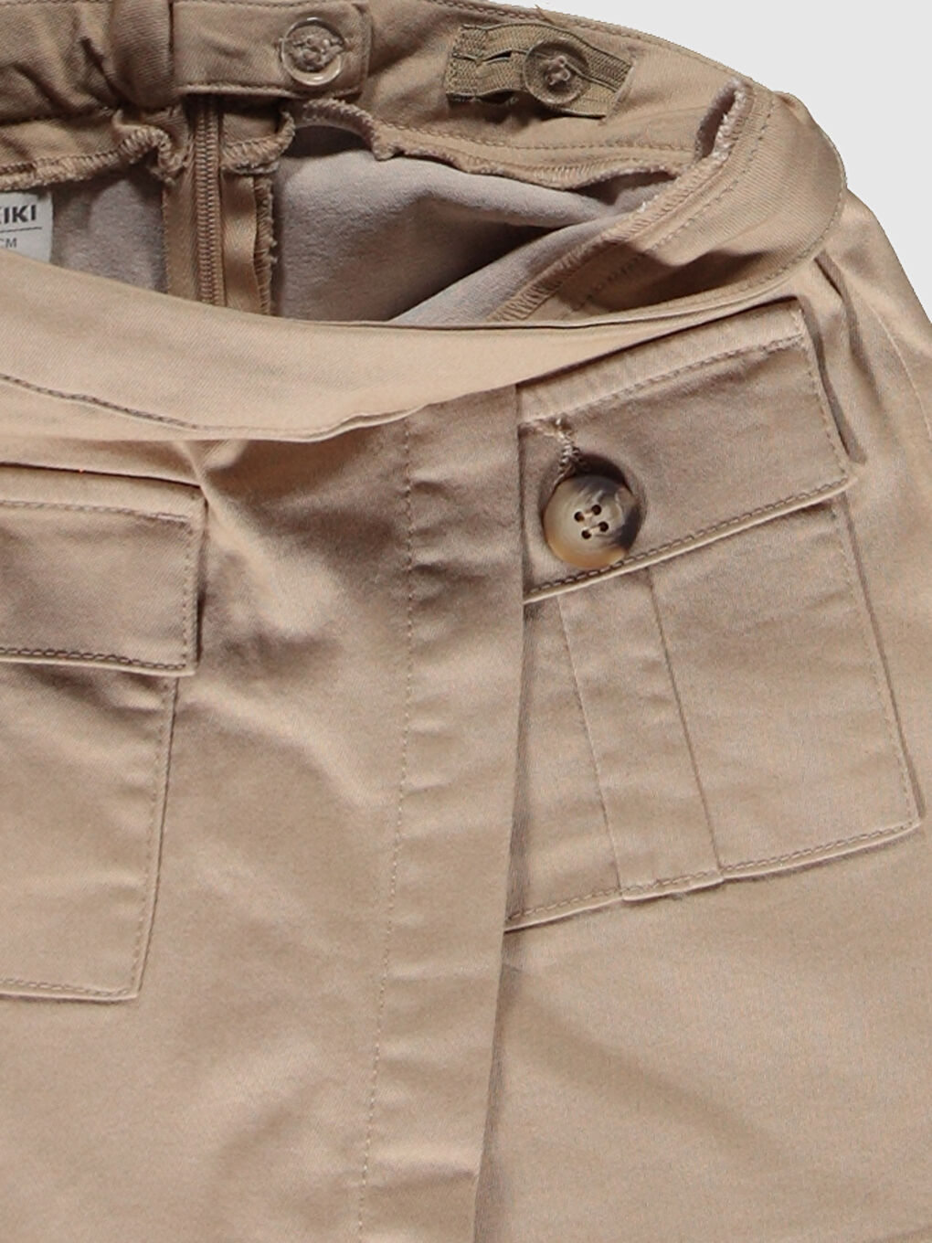 Bej Basic Cep Detaylı Kız Çocuk Şort Etek-2