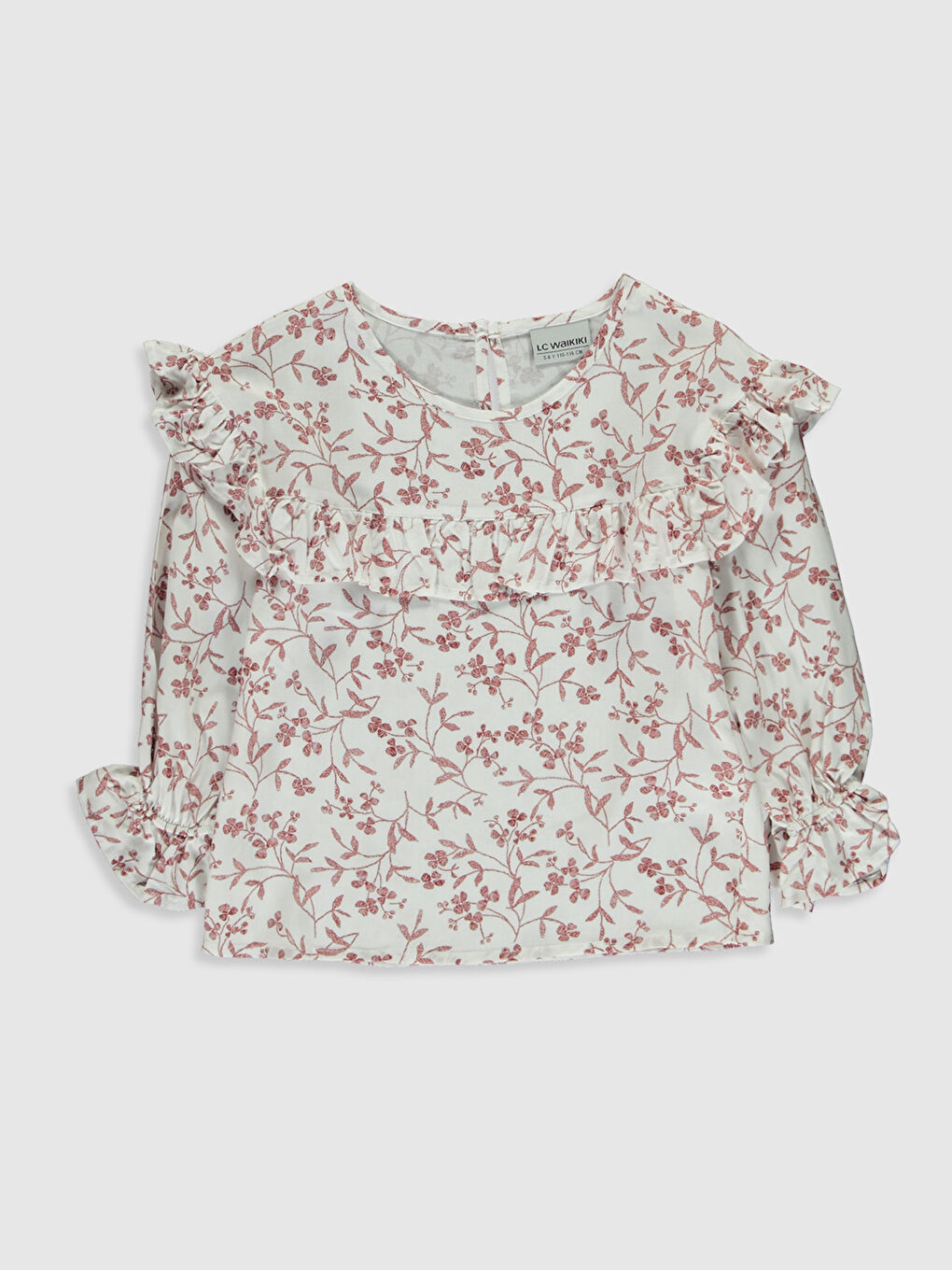 Blouse à Manches Longues pour Filles avec Col Rond