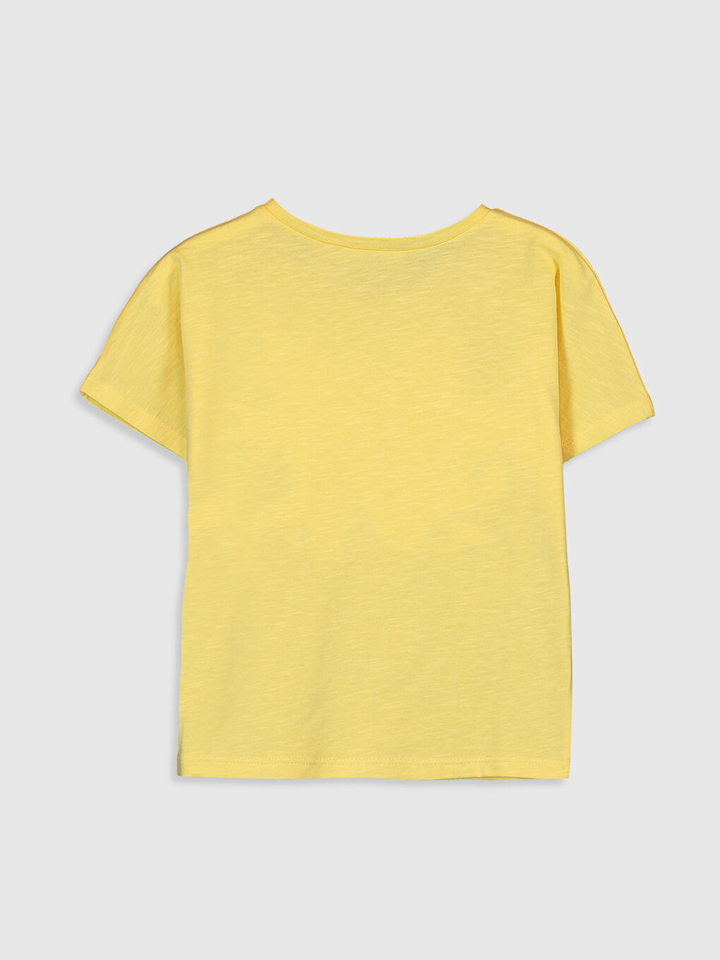 Sarı Bisiklet Yaka Kısa Kollu Kız Çocuk Tişört-1