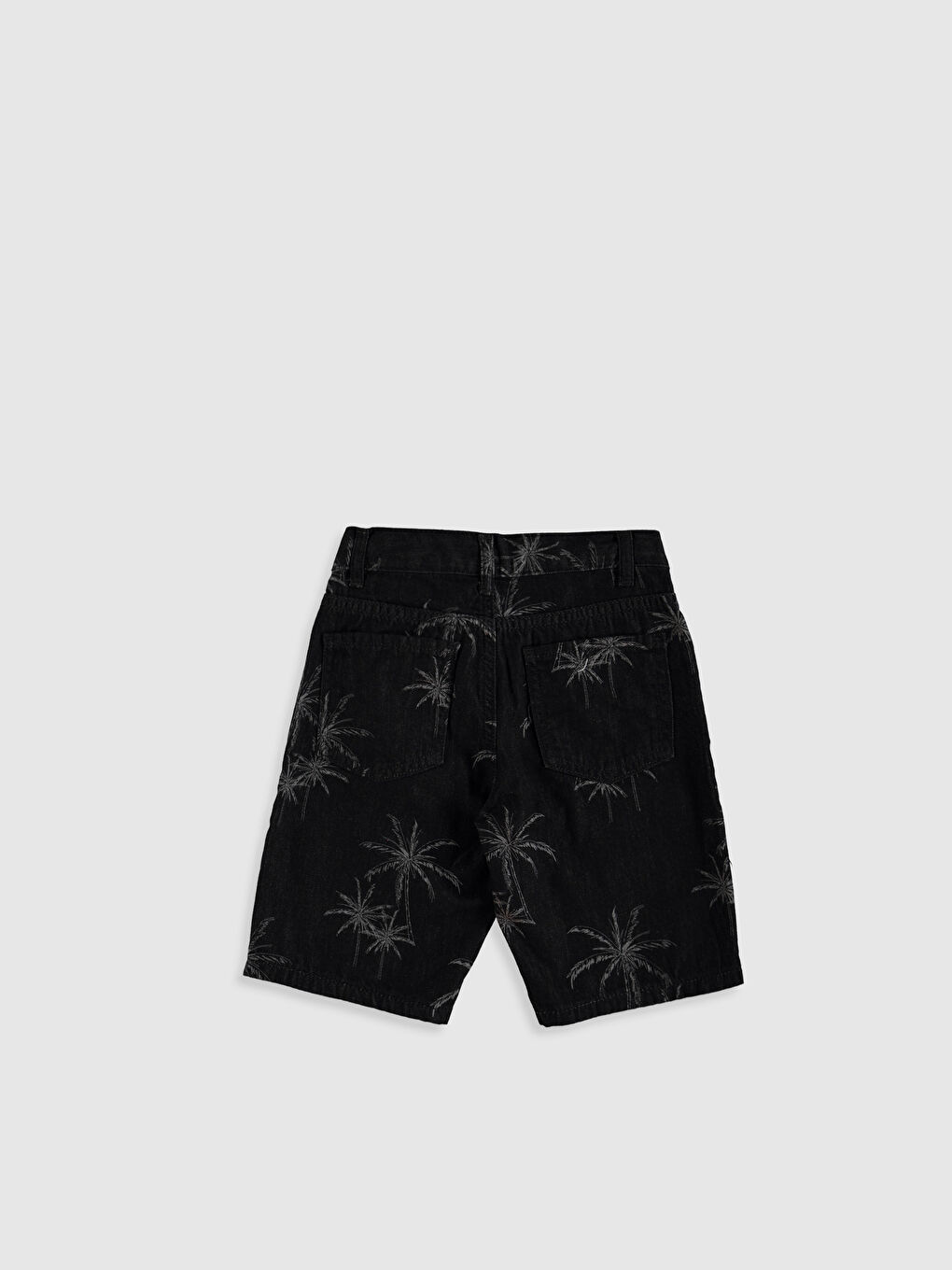 Antrasit Baskılı Pamuklu Erkek Çocuk Jean Şort-1