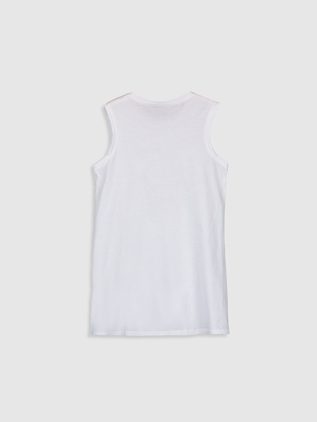 Beyaz Bisiklet Yaka Kız Çocuk Atlet-1