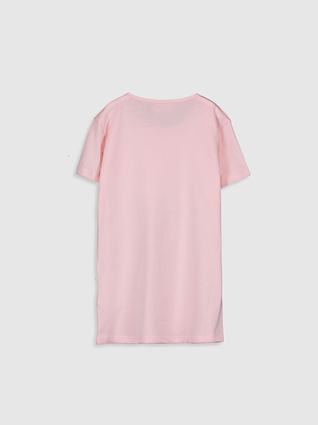 Pembe Bisiklet Yaka Kısa Kollu Kız Çocuk Tişört-1