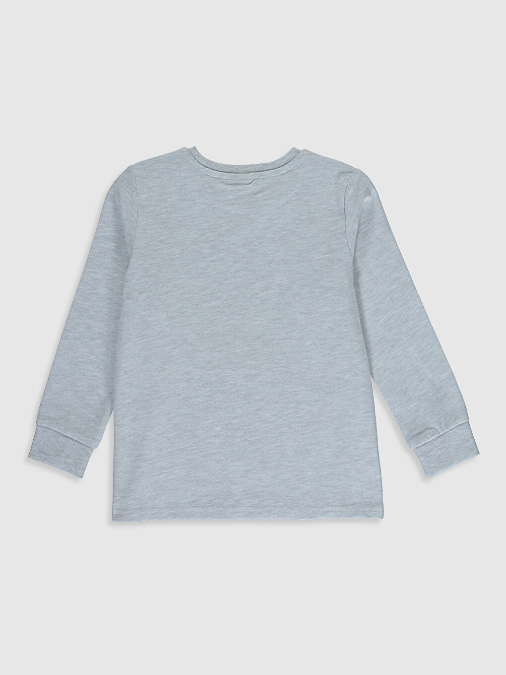 Gri Bisiklet Yaka Uzun Kollu Erkek Çocuk Tişört-1