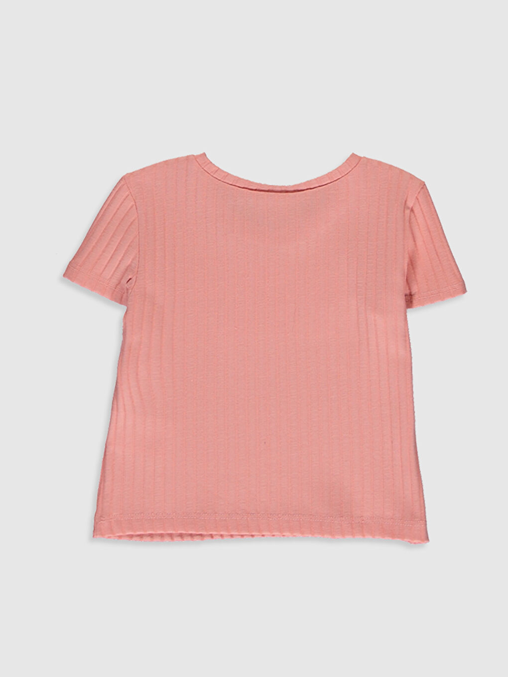 Mercan Bisiklet Yaka Kısa Kollu Kız Çocuk Tişört-2