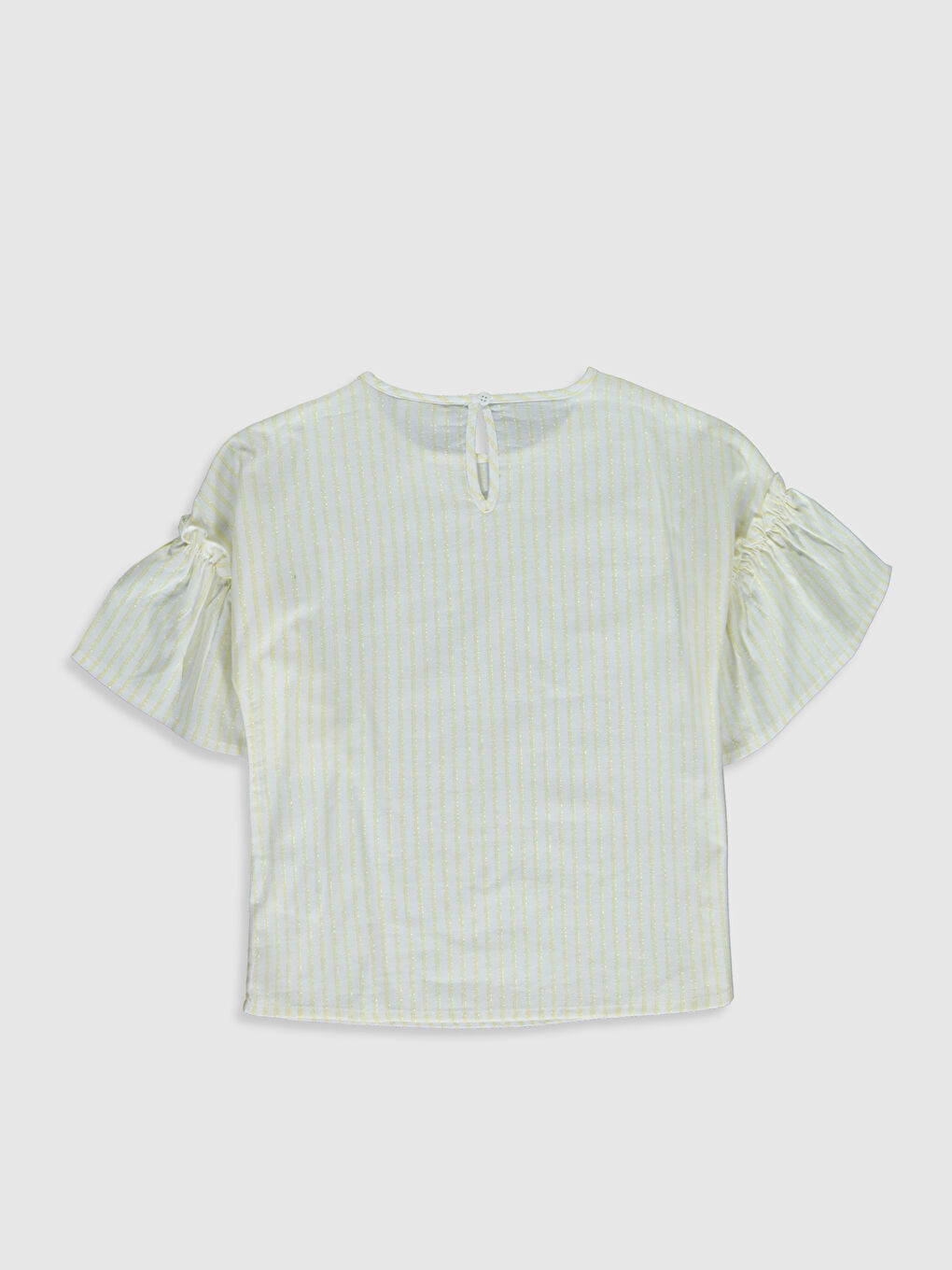 Crew Neck Striped Short Sleeve Girls Blouse-1