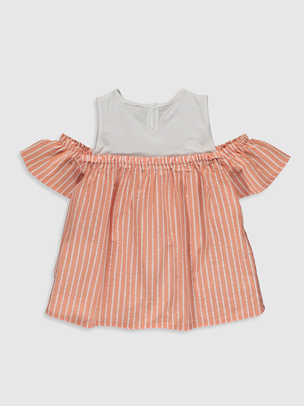 Crew Neck Short Sleeve Girls' Blouse-1