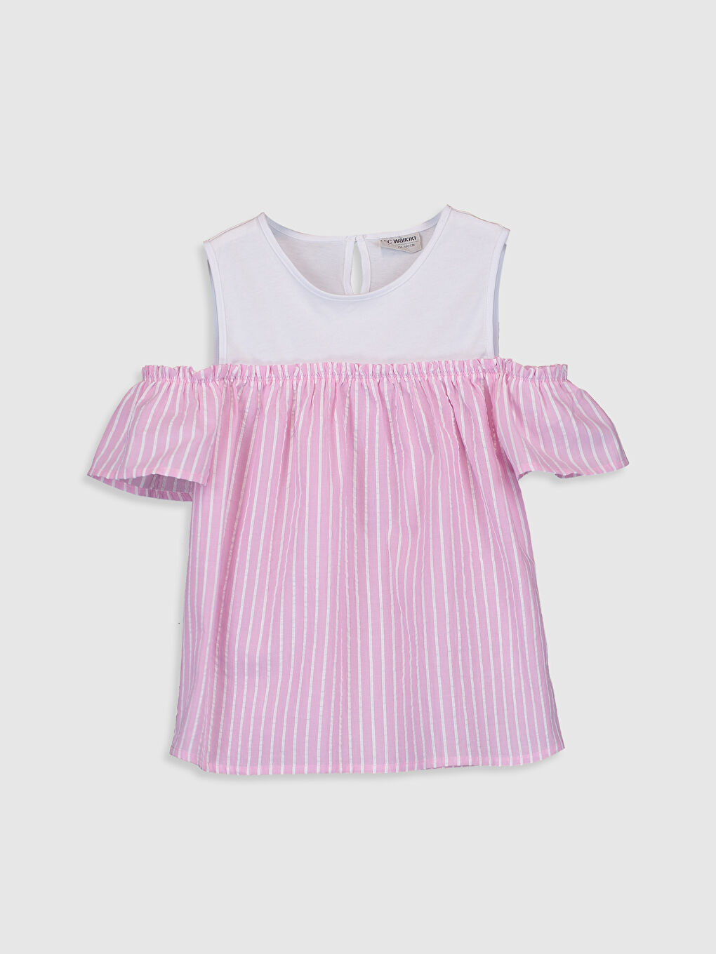 Crew Neck Short Sleeve Girls' Blouse