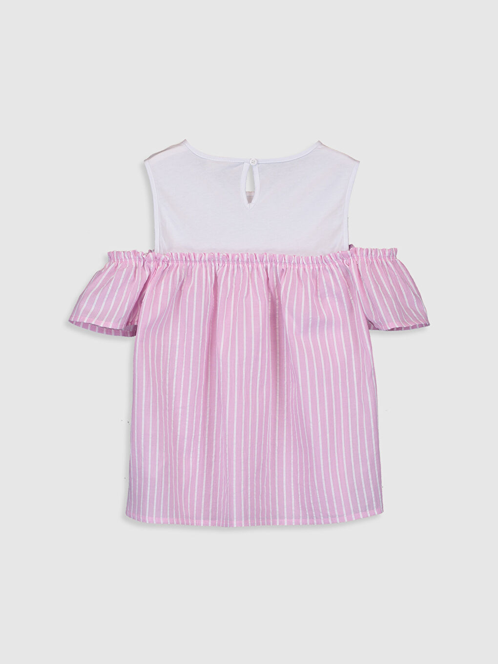 Crew Neck Short Sleeve Girls' Blouse-1